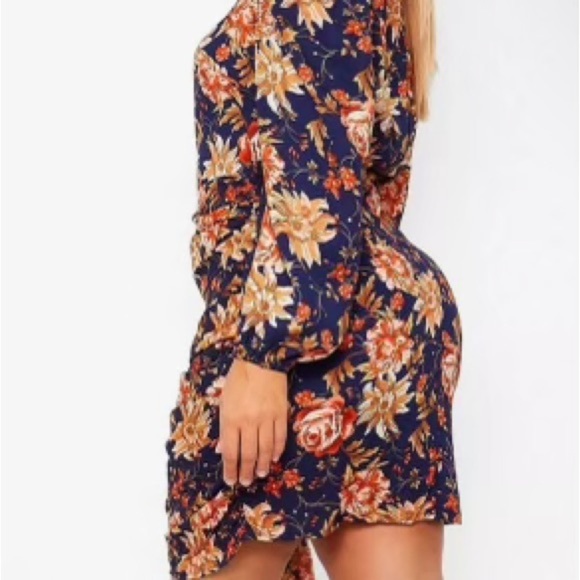 NWT BOOHOO FLORAL RUFFLE SHIFT DRESS SIZE US 20 - Picture 3 of 10